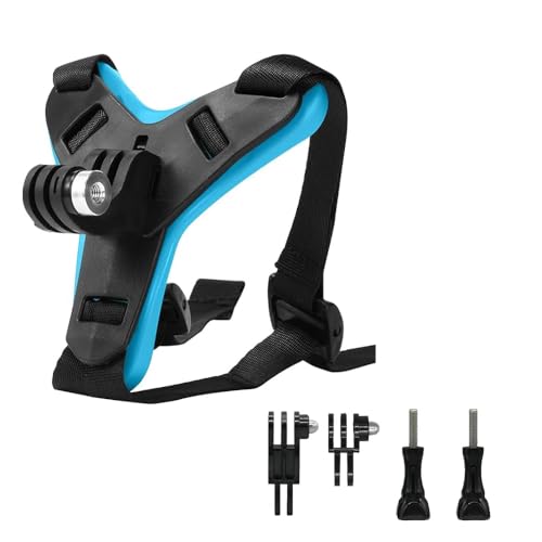 オートバイヘルメットあごストラップマウント GoPro Hero 12/11/10/9/8/7/(2018)/6/5 ブラック、DJI Osmo Action 3/2、Insta360 ONE R、AKASO/Campark/YI など用