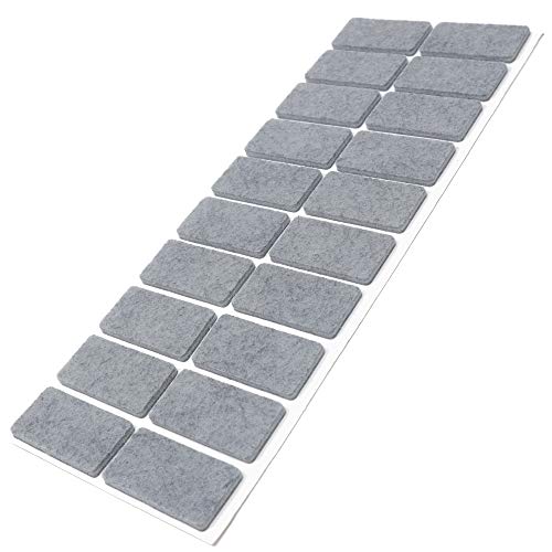 Adsamm® / 20 x patins en feutre / gris / 20x40 mm / rectangulaire / épaisseur 3,5 mm / patins glisseurs auto-adhésifs de qualité optimale Cover