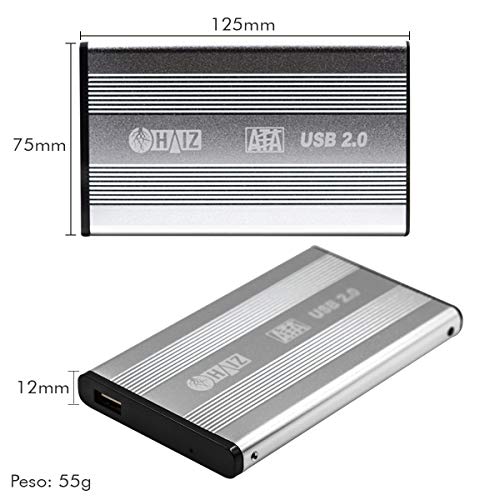 Haiz Case Gaveta HD Externa 2.5 USB 2.0 Prata HZ-313