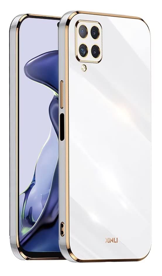 EASSGU [Telaio Elettrolitico Custodia per Samsung Galaxy A22 4G / M22 4G / M32 4G (6.4' Inches) Cover Protettiva in Morbido Silicone TPU - Bianco