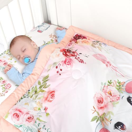 Man Fai Sky Baby Crib Bedding Set for Girls, Soft Bedding Set with Comfort, Crib Skrit, Crib Sheet, Infant & Toddler Nursery Bed Set, Elephants — view 6
