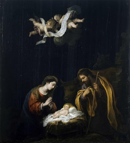 Impression sur Toile Nativité de Murillo pour une Chambre au Style Nordique