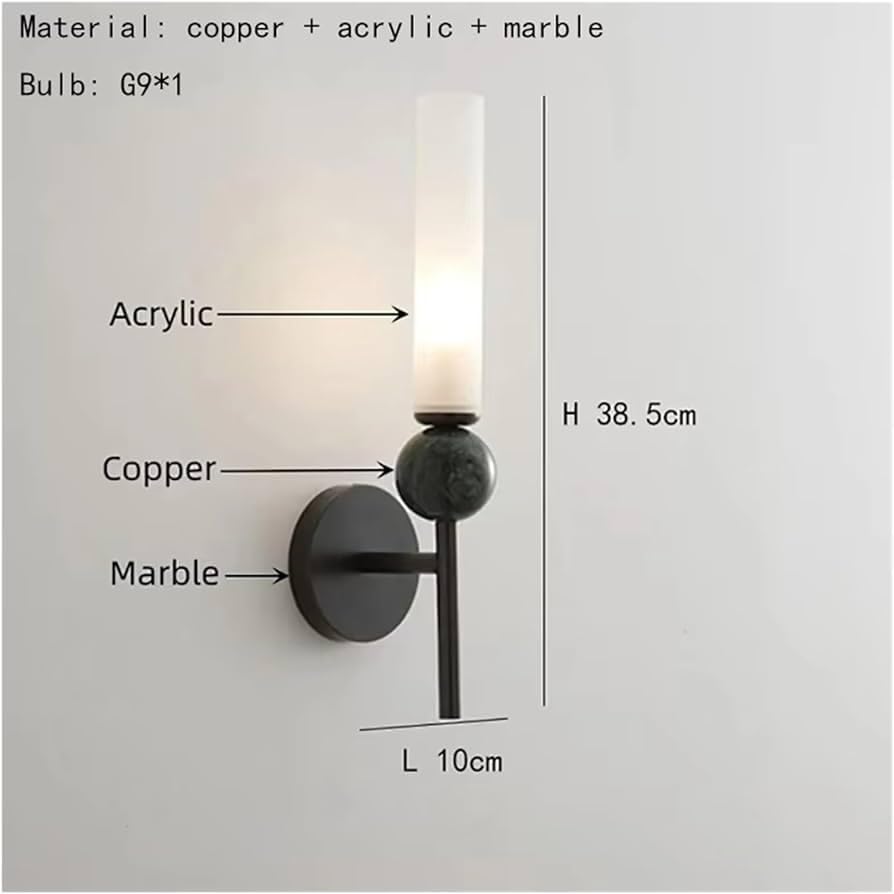 Image of Glowave Modern Luxury Black Body Acrylic Vertical Design Wall Lamp Lighting Sconce for Living Room Bedroom Bedside - (9017 /BK)