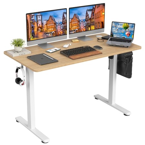 Image of STARY Electric Standing Desk Adjustable Height Sit Stand Home Office Desk with Splice Board