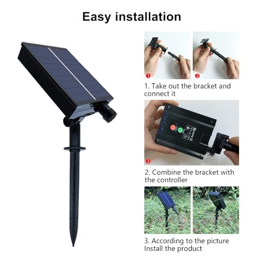 Image of Solar LED Strip Lights Outdoor Waterproof,9.8ft Warm White Solar Powered Strip Lights with Remote,Timer,8 Lighting Modes IP65 Waterproof Strip Lights for Step Gazebo Balcony outdoor bar Garden Decor