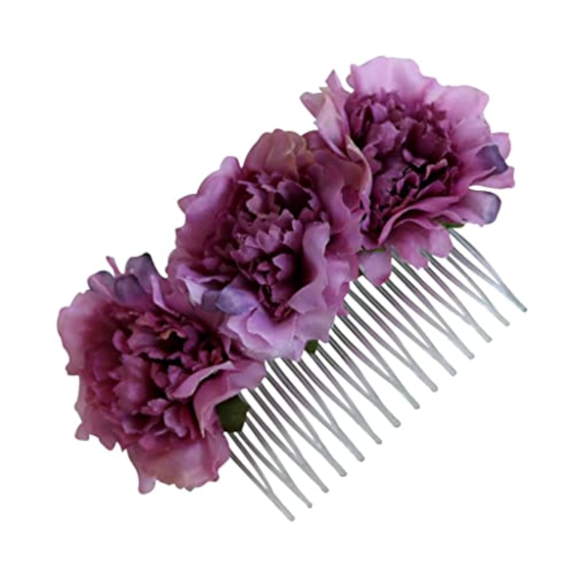 Dusty Pink Carnation Flower Comb Clip for Weddings