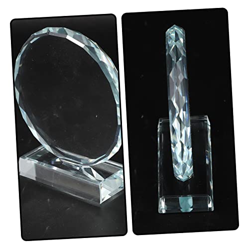 Toddmomy 2 Pçs Troféus De Troféu De Cristal Em Branco Para Adultos Decoração De Cristal Decoração Pa