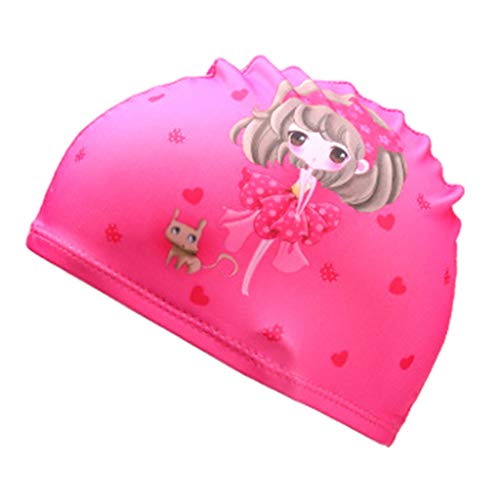 Preisvergleich Produktbild BeautyTop Baby Mädchen Jungen wasserdichte Tauchmütze des Cartoon-Druck Schwimmenhutes Unisex Kinder Kind Karikatur Gemusterts Badekappe Baby Hut für Schwimmen oder Tauchen