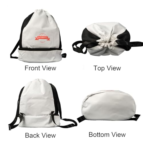 D&C Drawstring Backpack with Shoe Compartment - Water-Resistant Sports Bag & Gym Bag, basketball backpack2