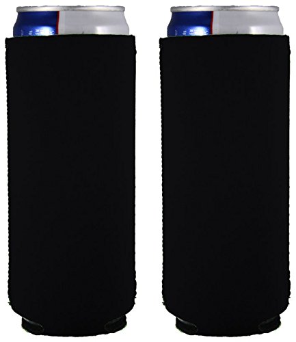 Blank Neoprene Slim Can Coolie (2 Pack, Black)