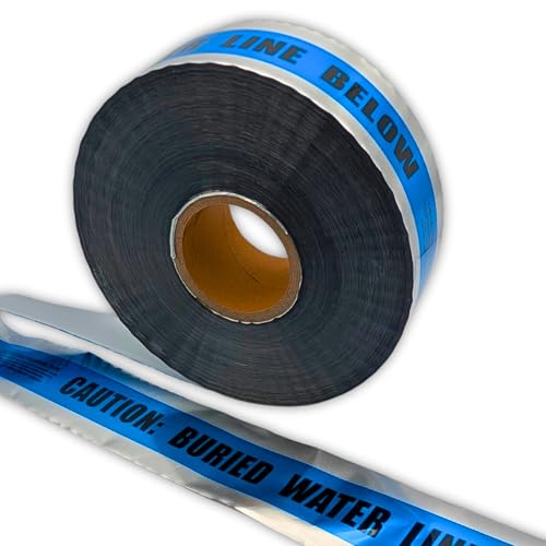 ACE Supply Underground Water Line Detectable Tape - Detectable Underground Tape - 3 Inch x 1000 Ft...