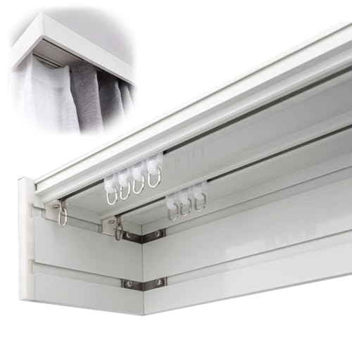 Barra de cortina de techo para separar ambientes con elegante panel decorativo