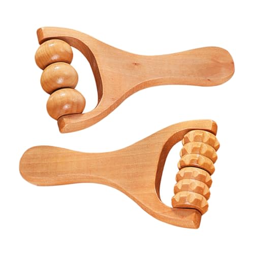 HAPINARY 2pcs Foot Massage Tools Held Neck Neckbud Massage Roller Foot Tools Roller Wood Massage Tools Leg Roller Massage Stick Scroll Wheel Wooden