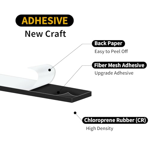 Image of Weather Stripping Door Seal,High Density CR,3 /4 in x 1 /8 in x 13Ft | Door Weather Stripping,Strong Adhesive, Weatherproof, Reduce Noise,Foam Insulation Tape for Doors and Windows,Black