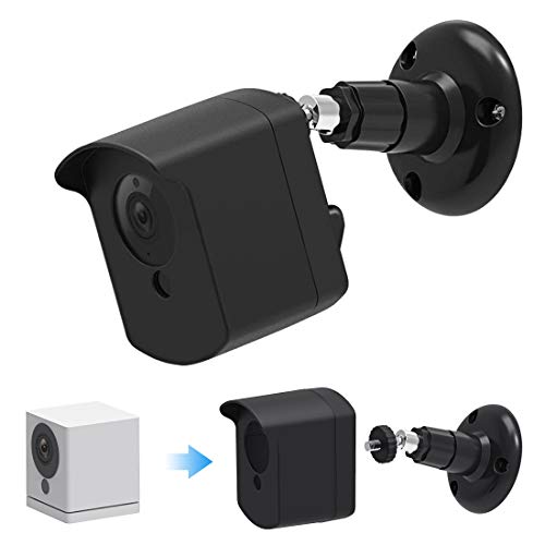 Caremoo Wyze Cam Wall Mount Bracket Upgraded Weather Proof Case with Adjustable Security Mount for Wyze Cam V2 V1 and Ismart Spot Camera Indoor Outdoor Use (Black)