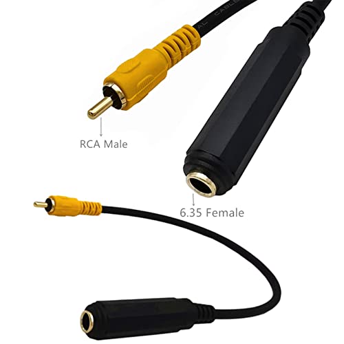 Cable adaptador estéreo 6.35mm hembra a macho 30cm miniatura 2