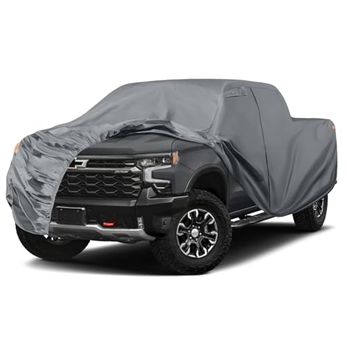 Image of Waterproof Premium Truck Covers Replace for Ford F-Series,Chevy Silverado,Dodge Ram CrewCab 5.5 ft, 10 Layers Heavy Duty with Cotton Liner Car Cover with Zipper Door for Snow Rain Dust Protection