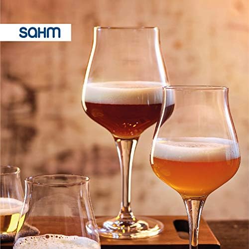 Sahm Szklanki do piwa zestaw 6 szt.  420 ml piwo sensoryczne puchar  szklanki do piwa nadają się do mycia w zmywarce  idealny prezent dla smakoszy piwo i kieliszki do piwa rzemieślniczego