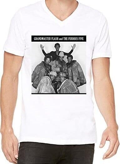 1980s Hip Hop Grandmaster Flash and The F~u~r~i~o~u~s Scorpio Step Off Freedom T Shirt. White XS Mens