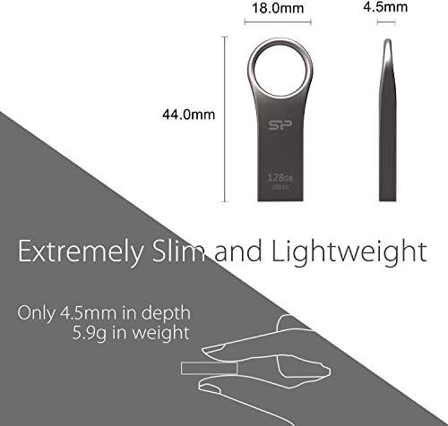 Image of SP Silicon Power Silicon Power 64GB USB 3.0 Flash Drive with Keychain Hole Key Ring Design, Waterproof Dustproof Metal Casing Thumb Drive Pen Drive Memory Stick - Jewel J80 Series