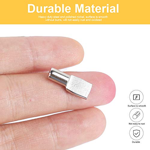 Fandamei Metal Nickel Shelf Pins Spoon Shaped Cabinet Support Pegs Holder (200 Packs, 5Mm) #TOP2