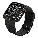 [ラスタバナナ] アップルウォッチ 互換性あり シリコンバンド1 ULTRA style 49mm 46mm 45mm 44mm ブラック RBLAWUS4408BK