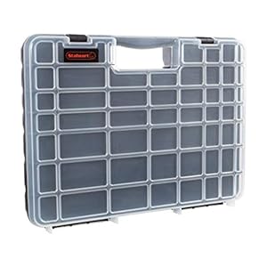 Stalwart – 75-ST6073 Portable Storage Case with Secure Locks and 55 Small Bin Compartments for Hardware, Screws, Bolts…