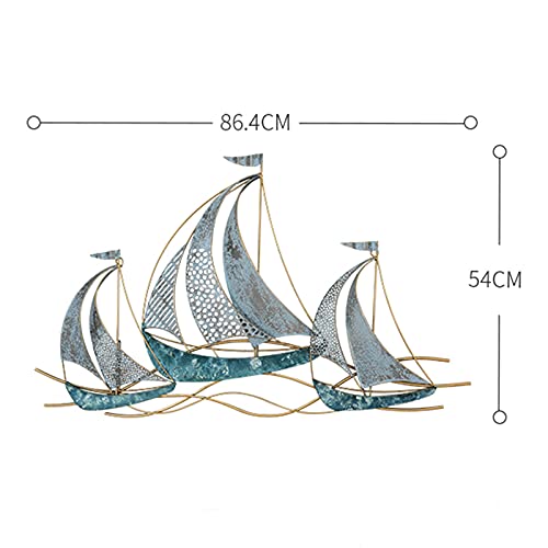Wangle 50015165-662-341 Metal Sailboat Wall Decor, 3D Nautical Ship Wall Sculptures thumb #1