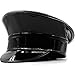 NUEAYMS PatentLeather Military Hat for Women Novelty Glitter Party Hat Sergeant Captain Cap for Stage Club Bachelorette Party