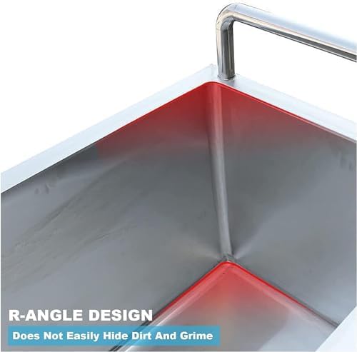 Portable Stainless Steel Utility Sink, Free Standing Wash Station for Efficient Floor Mop Cleaning in Homes or Hotels,