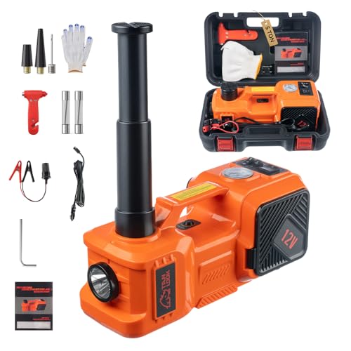TAN LOOK Electric Car Jack Kit with Hydraulic Lift 5-Ton, Tire Inflator Heavy-Duty 12V Floor Jack for Sedans,SUVs,MPVs & Trucks.Ideal for Tire Changes & Garage Repairs (Without Wrench) by TAN LOOK - Used condition - US$65.23