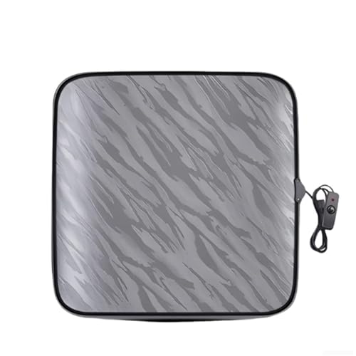 Heated Car Seat Cushion, Square Seat Pad USB, Non-Slip Heated Cover Portable Winter Heated Cushion for Office(Gray)