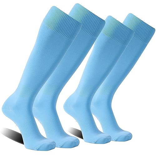 Image of FOOTPLUS Baseball Softball Socks,Unisex Over Knee High Solid Sports Rugby Summer Soccer Camps Socks