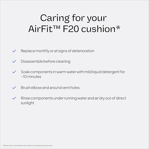 ResMed AirFit F20 Cushion - Full-Face CPAP Mask Cushion Replacement - CPAP Accessories - Small - Thumbnail 4