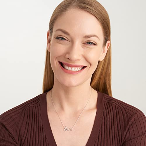 Morgan & Paige Dainty Statement Necklace For Women, Sterling Silver Pendant With Cursive Letters, Teens And Girls, Everyday Jewelry, 16 Inch With 2 Inch Extender Chain #TOP3