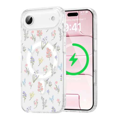 Housse iPhone Air Magsafe fleurie idée cadeau esthétique pour filles et femmes