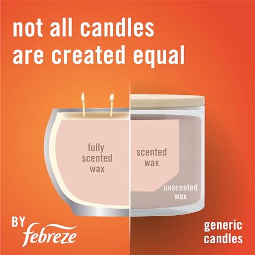 Image of Febreze Scented Candle, Baked Cinnamon Apples Scent, 4 Wick Candle, Reusable Tin, Long Lasting Even Burn, 11oz, Single Pack