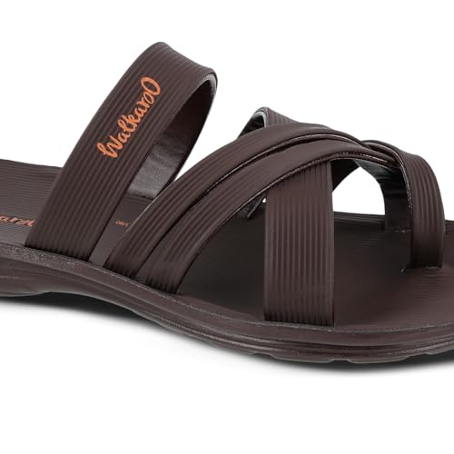 Image of WALKAROO Men's Fashion Sandals with Toe Ring, Cross Straps and Lightweight - W5687