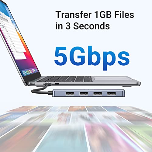 UGREEN Hub USB C 4 portas, hub USB C para USB com 4 USB 3.0, divisor USB C alimentado para laptop, M