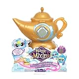 mixi 30417 Magic Mixies Magische Wunderlampe mit 20 cm großem interaktivem blauem Mixie-Plüschtier und echtem Nebel. Mit über 60 Geräuschen und Reaktionen, Medium