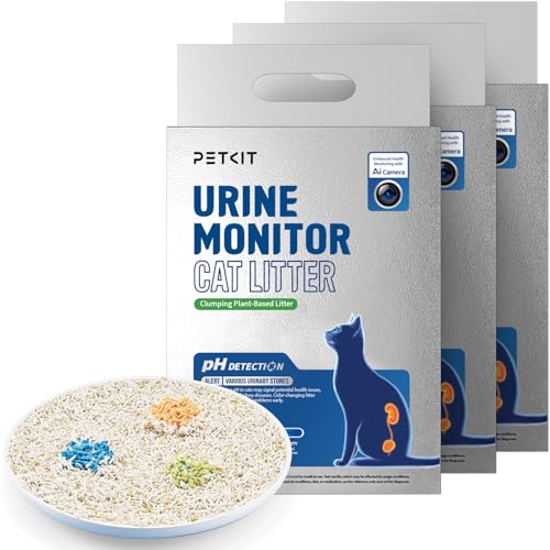 PETKIT 2025 New Urine Monitor Litter, pH Detection Tofu Litter, Superior Clumping 100% Natural Ingredients Plant Cat Litter, Dust-Free and Odor Contro