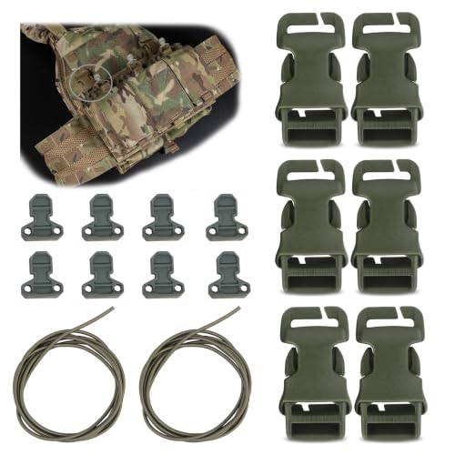 Kit de retención magazine MOLLE para chaleco táctico con tiradores y gomas PALS