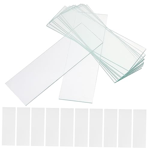 100pcs Microscope Slide Clear Slides Microscope Calibration Slide Education Props Microscope Sample Slides Microscope Accessories Glass Slides for Microscope Transparent KICHOUSE