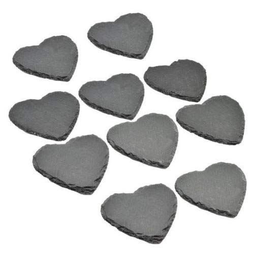 HoitoDeals Natural Heart Shape Slate Coaster For Drinks Tea Coffee Table Mat