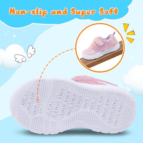 Relxfeet Toddler Shoes Boys Girls Sneakers Baby First Walking Shoes Wide Barefoot Tennis Running Shoes Pink Purple Size 6 thumb #4