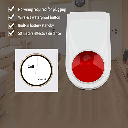Panik-Alarmknopf mit Stroboskop-Sirene – lauter SOS-Alarm und blinkendes Licht für mehr Sicherheit in Häusern, Hotels, Geschäften und Juweliergeschäften