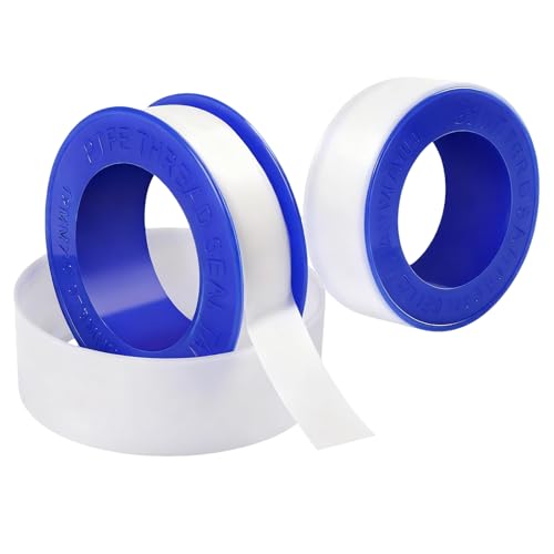 HDXH 2 Pcs PTFE Pipe Slealant Teflon Seal Tape Plumbers Tape,Waterproof Plumbing Tape,Plumber Seal Equipment,for Pipes, faucets, shower head connection pipes etc (12mm x 10m,white)
