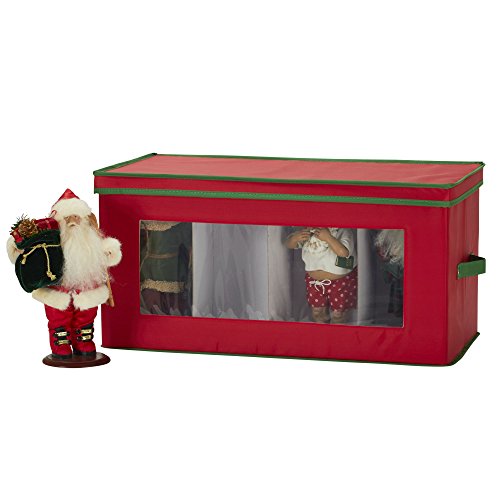 Household Essentials Holiday Vision Storage Box Chest, Fabric, Red & Green, 8-Piece Figurine - Image 2