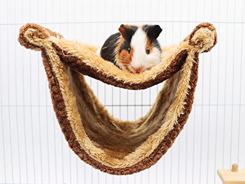 Warme Winter-Fleece-Hängematte für Ratten, Doppelschichtiges Vogelnester-Bett mit weichem Fleece, Vogelkäfig-Ständer, Versteckhöhle,...