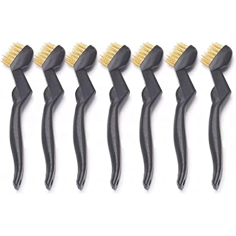 Yutoner 10-Pack Single-Ended Gun Cleaning Brush 7" Inch - Brass Steel Nylon Bristle Brushes (Brass A) Cover